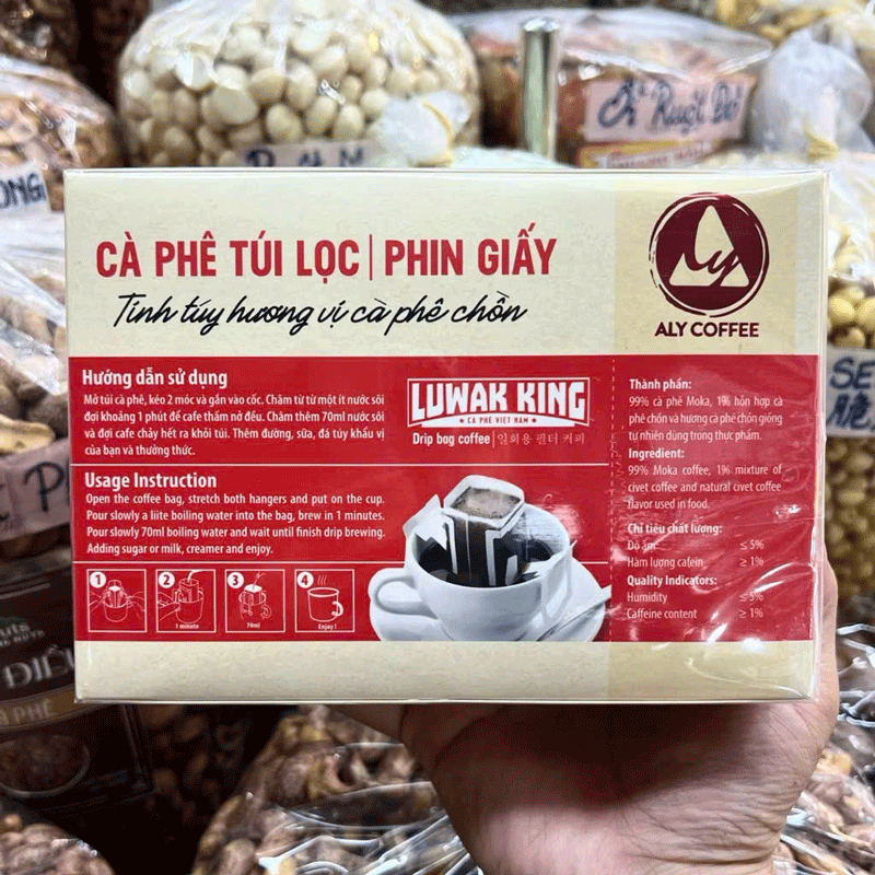 Cà Phê Phin Giấy (Cà Phê Túi Lọc) Luwak King 2 Cà Phê Túi Lọc